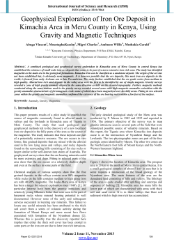 Geophysical Exploration of Iron Ore Deposit in Kimachia Area in