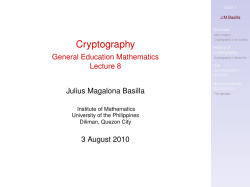 Cryptography - Institute of Mathematics