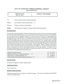 Approval of Change Order #4 for Egyptian