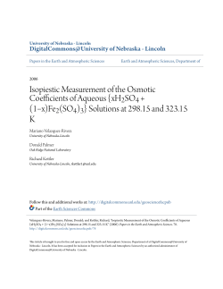 Isopiestic Measurement of the Osmotic Coefficients of Aqueous