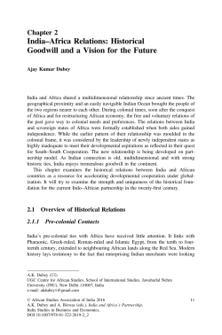 India&ndash;Africa Relations: Historical Goodwill and a Vision for the Future