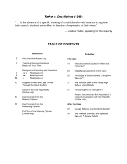 Tinker v. Des Moines (1969) TABLE OF