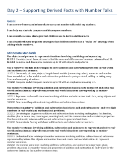 Addition Participant Handout