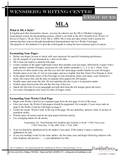 MLA Guidelines