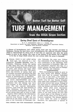 Spring Dead Spots of Bermudagrass