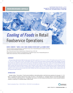 Cooling of Foods in Retail Foodservice Operations
