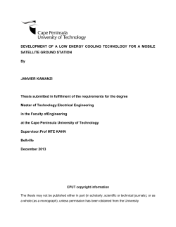 DEVELOPMENT OF A LOW ENERGY COOLING TECHNOLOGY