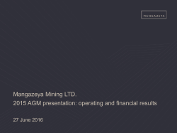 2015 Annual General Meeting operating and financial results