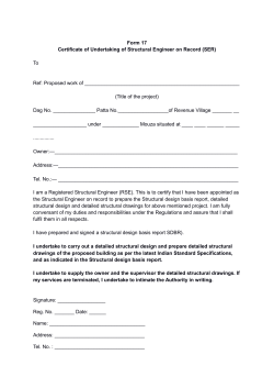 Certificate of Undertaking of Structural Engineer on Record (SER).