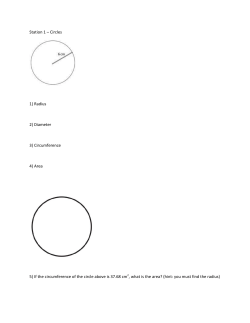 Station 1 &ndash; Circles 1) Radius 2) Diameter 3) Circumference 4) Area