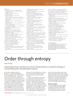 Order through entropy
