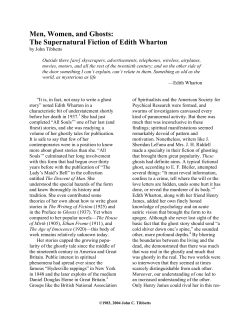 Men, Women, and Ghosts: The Supernatural Fiction of Edith Wharton