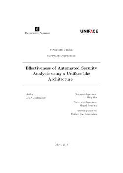 Effectiveness of Automated Security Analysis using a - UvA-DARE