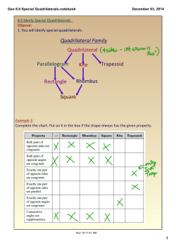 Geo 8.6 Special Quadrilaterals.notebook