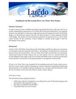Funding for the Rio Grande River Low Water Weir
