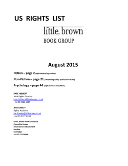 us rights list - Little, Brown Book Group