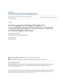 An Emerging Fact-Finding Discipline? A Conceptual Roadmap for