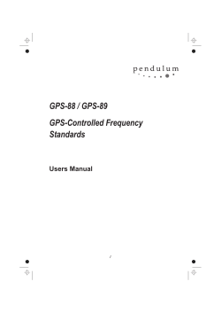 GPS-88 / GPS-89 GPS-Controlled Frequency Standards