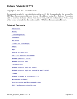 Hellenic Polytonic HOWTO Table of Contents - tlgu