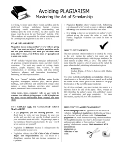 Avoiding PLAGIARISM