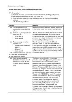 Annex &ndash; Features of Direct Purchase Insurance (DPI)