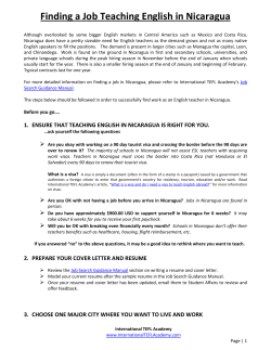 Finding A Job Teaching English In Nicaragua