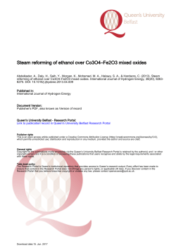 Steam reforming of ethanol over Co3O4&ndash;Fe2O3 mixed oxides