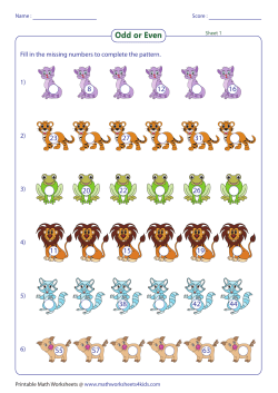 Fill in the missing numbers to complete the pattern. 2) 4) 5) 6) 1) 3)