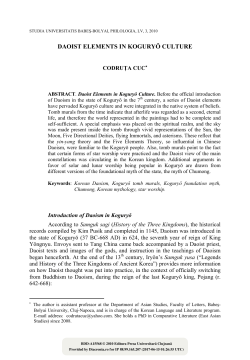 Daoist Elements in Koguryŏ Culture