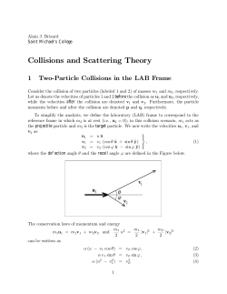 Collisions and Scattering Theory