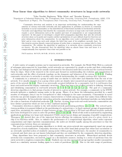 Near linear time algorithm to detect community structures in large