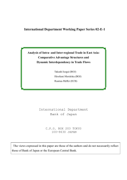 Analysis of Intra- and Inter-regional Trade in East Asia: Comparative