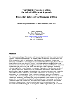 Technical Development within the Industrial Network