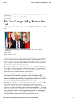 The New Foreign Policy, Same as the Old