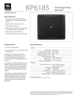 KP618S 18 Inch High-Power Subwoofer Specifications: Applications