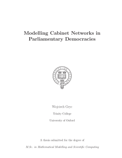 Modelling Cabinet Networks in Parliamentary Democracies