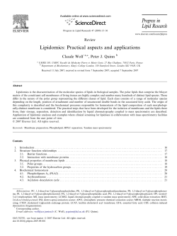 Progress in Lipid Research