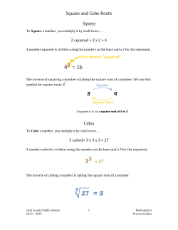 Square and Cube Roots = 27 - Cecil County Public Schools