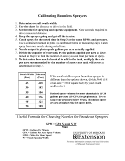 Calibrating Boomless Sprayers Useful Formula for Choosing