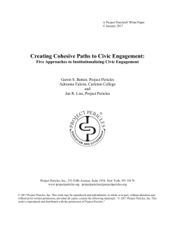 Creating Cohesive Paths to Civic Engagement