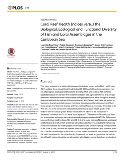 Coral Reef Health Indices versus the Biological, Ecological and