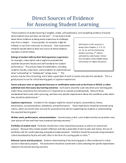 Direct Sources of Evidence for Assessing Student Learning