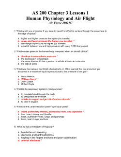 AS 200 Chapter 3 Lessons 1 Human Physiology and Air Flight