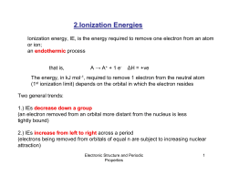 Electronic Structure and the Periodic Table