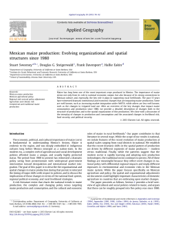 Mexican maize production: Evolving organizational and