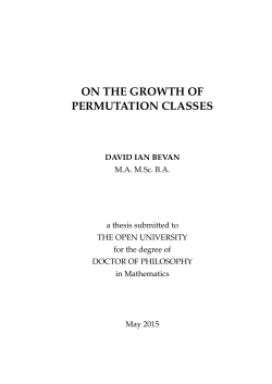 On The Growth Of Permutation Classes