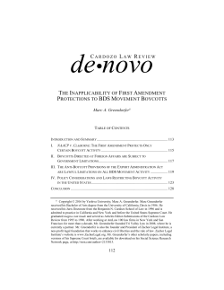 the inapplicability of first amendment protections to bds movement