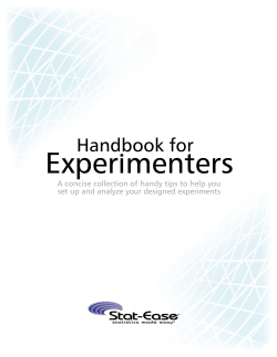 Handbook Experimenters - Stat-Ease