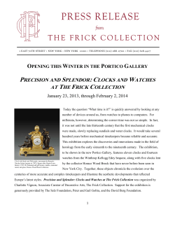 precision and splendor: clocks and watches at the frick collection