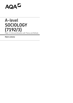 A-level Sociology Specimen mark scheme Paper 3